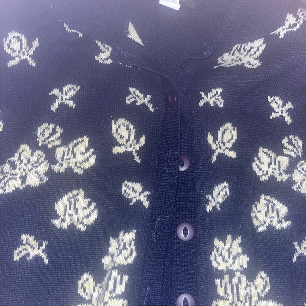 Modiano montage floral knitted equestrian button front cardigan - Picture 2 of 3